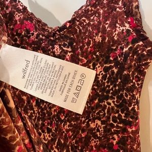 Aritzia - Wilfred Patterned Pink & Brown Spaghetti Strap Adjustable Top M